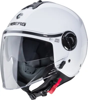 A white Caberg Riviera V4 X Jethelm is shown against a white background.