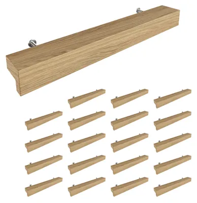 Produktbild von Sossai Holz Möbelgriffe aus Eiche | GAH01 | Lochabstand 128mm, Länge 188mm, 20 Stück