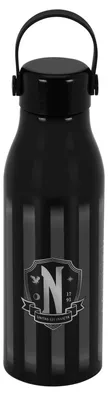 Produktbild von Wiederverwendbare Trinkflasche mit Tragegriff, schwarz