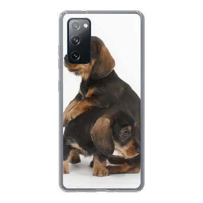 Produktbild von MuchoWow® Handyhülle Schutzhülle Hülle für Samsung Galaxy S20 FE Studiofoto von zwei süßen Dackeln Silikon Softcase Handy Hülle - Abdeckung