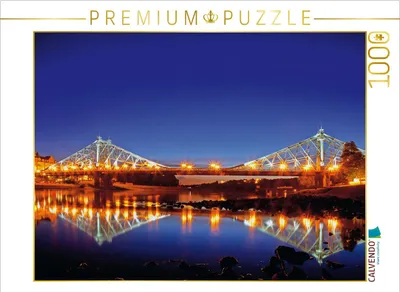 Produktbild von CALVENDO Puzzle Blaues Wunder, Dresden | 1000 Teile Lege-Größe 64x48cm Foto-Puzzle für glückliche Stunden