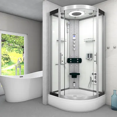 Produktbild von Duschkabine Dusche D58-60T1 Komplettdusche Fertigdusche 100x100 cm