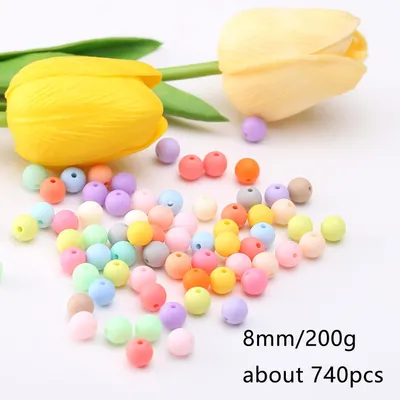 Produktbild von Acrylperlen 740 Stück, Multicolor, 8 mm, für Schmuckherstellung, DIY Basteln