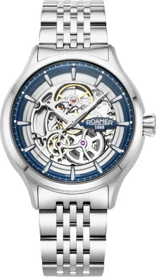Produktbild von Herrenuhr ROAMER 101984 41 45 10 klassisch skelettiert aus Edelstahl