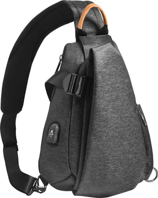 Produktbild von Delgeo crossbody sling batoh pro muže ženy, proti krádeži jeden popruh hrudní taška s USB nabíjecí port, vodotěsný příležitostné ramenní batoh, multi-kapsy turistika cestovní batoh, šedá