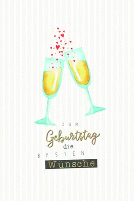 Produktbild von Geburtstag - Glückwunschkarte im Format 11,5 x 17 cm mit Umschlag