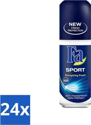 Obrázek produktu pro Fa - Sport - Deodorant v kuličce - Energizing Fresh - 50 ml - výhodné balení - 24 kusů