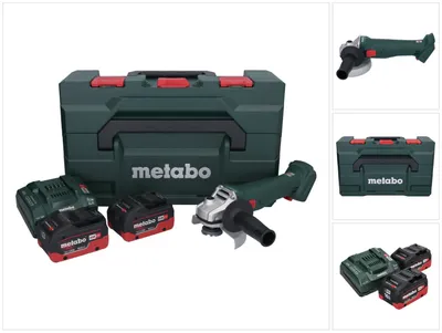 Produktbild von Metabo W 18 L 9-125 Akku Winkelschleifer 18 V 125 mm + 2x Akku 10,0 Ah + Ladegerät + metaBOX