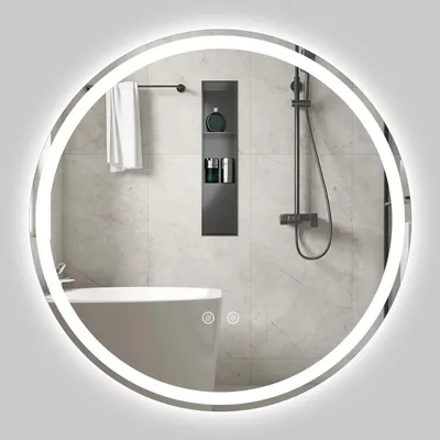 Immagine prodotto di Specchio da bagno rotondo a LED, 70 cm, luminosità regolabile
