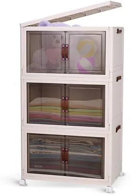 Image de Boîte de rangement pliable et pratique, avec couvercle et fermeture magnétique pour un rangement optimal