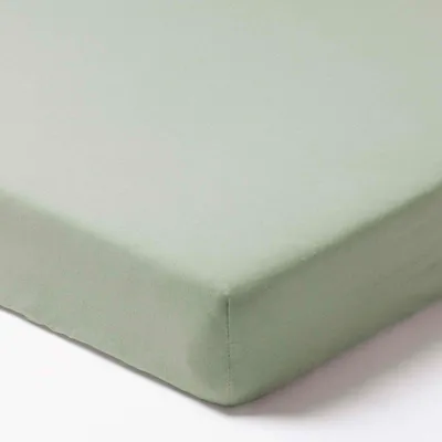 Produktbild von Spannbettlaken für Babybett 120x60cm, Olive, aus 100% Baumwolle