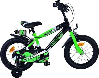Produktbild von Volare Sportivo Kinderfahrrad - Jungen - 14 Zoll - Grün Schwarz - Zwei Handbremsen