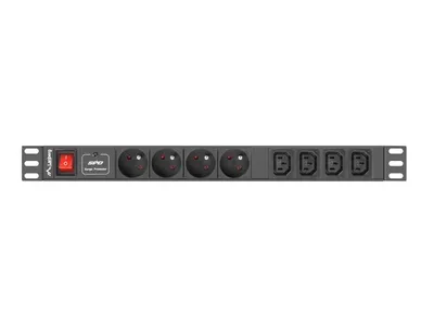 Produktbild von Lanberg PDU-04E04I-0200-BK Stromverteilereinheit (PDU) 4 AC-Ausgnge 1U Schwarz