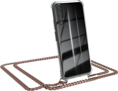 Produktbild von EAZY CASE Handykette kompatibel mit Honor 20 Handyhülle mit Metall Umhängeband und Kordel Schwarz, Kette, Hülle mit Umhängeband, Handykordel, Schutzhülle, Silikonhülle, Gold
