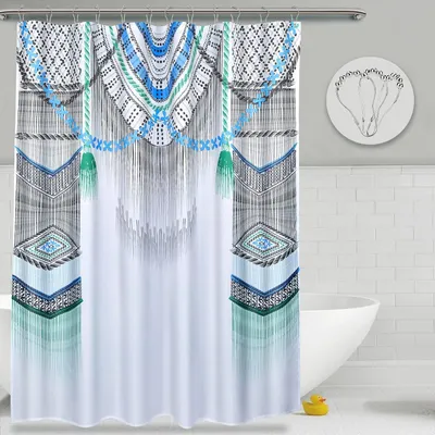 Produktbild von Vicyak Stoff Duschvorhang Weiß Wasserdicht 183x183 cm