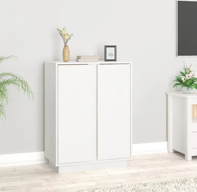 Produktbild von vidaXL Sideboard Weiß 60x35x80 cm Massivholz Kiefer