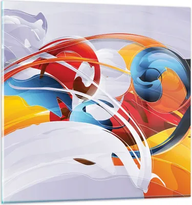Produktbild von Bilder auf glas - Abstraktion modern - 30x30cm - Glasbilder - Wandbilder - Kunstdruck - zum Aufhängen bereit - Wanddekoration aus Glas - Glas Bilder - Wandbild auf Glas - Einteilig - GAC30x30-3529