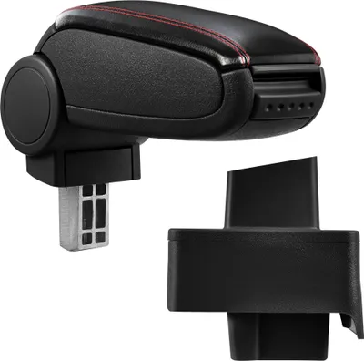 Produktbild von [pro.tec] Mittelarmlehne Passgenau für Audi 80 (B3 und B4 Bj. 1986 - 1995) - Audi 80 Cabrio (Bj. 1991 - 2000) und Audi 90 (Bj. 1987 - 1991) - Armauflage mit Staufach - gepolstert - schwarz Kunst-Leder mit roten Nähten