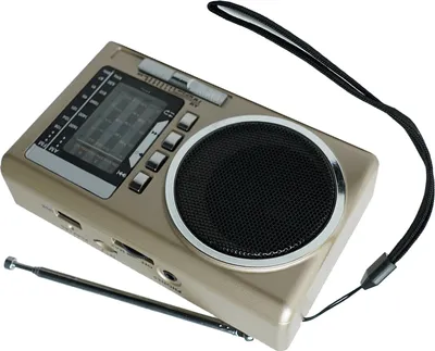 Obrázek produktu pro Přenosné FM rádio Multi Band USB karta slot dobíjecí Vintage Retro rádio pro starší lidi zlaté