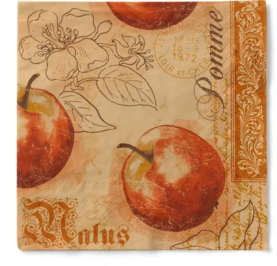 Produktbild von Tissue Serviette Malus, 3-lagig,  33 x 33 cm, 100 Stück - Mank - Herbst Äpfel