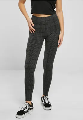 Zdjęcie produktu dla Damskie legginsy Urban Classics Ladies Seamless Heritage Leggings w kratkę aspaltsquardcheck – rozmiar S/M