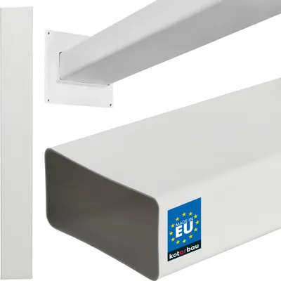 Immagine prodotto di KOTARBAU® Condotto piatto 120x60mm Condotto di ventilazione in plastica 100cm L Cappa aspirante Bianco