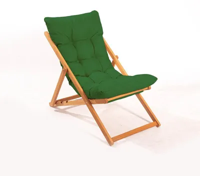 Image de Chaise de jardin en bois de hêtre vert et naturel 59 x 44 x 90 cm