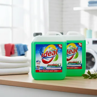 Produktbild von 20 Liter ( 2 x 10 Liter ) Liter ideal Flüssigwaschmittel Universal Konzentrat Grün mit Aktiv-Formel