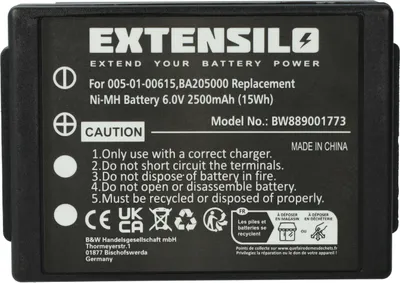 Produktbild von EXTENSILO Akku kompatibel mit HBC Spectrum A, 1, B, 2 Industrie-Funkfernsteuerung Fernbedienung (2500 mAh, 6 V, NiMH) - Schwarz