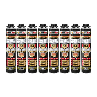 Produktbild von Isolbau Mauermörtel Pistolenschaum Montageschaum Klebeschaum 3in1 PolyurethanMörtel 8 x 750ml