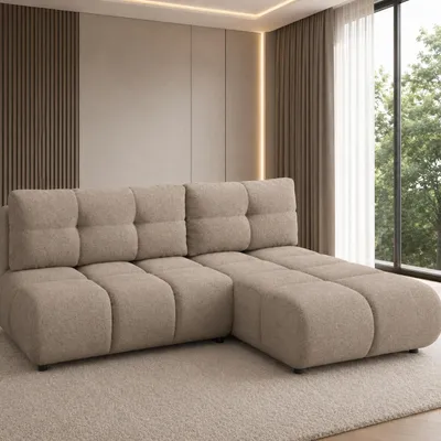 Produktbild von Ecksofa "MILO" L-Form mit Schlaffunktion Sofa Sofakissen Bettkasten