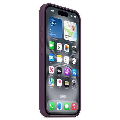 Produktbild von Apple iPhone 16 Silikon Case mit MagSafe – Pflaume, Cover, Apple, iPhone 16, 15,5 cm (6.1"), Pflaumenfarben