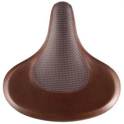 Produktbild von VELO Bicycle Saddle Cruiser w/spring brown leather/fabric texture