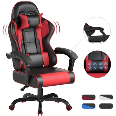 Zdjęcie produktu dla Krzesło gamingowe - Krzesło biurowe - Krzesło do gier - Krzesło ergonomiczne - Krzesło czarne - Regulowane oparcie do 90°
