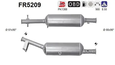 Produktbild von AS FR5209 Dieselpartikelfilter Rußpartikelfilter DPF passend für PEUGEOT 3008 SUV (M) Euro 6 Abgasanlage Diesel