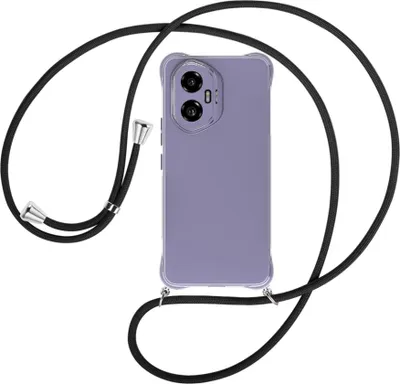 Produktbild von Handykette Backcover-Schutzhülle mit Band (Metall silberfarben) für Honor 300 5G - schwarz
