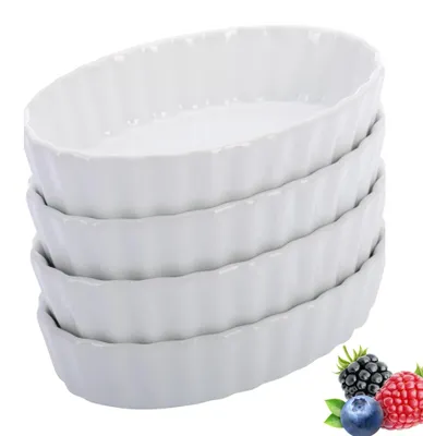 Productafbeelding van Omgoods - Ovale Schaaltjes voor Crème Brulée, Set van 4