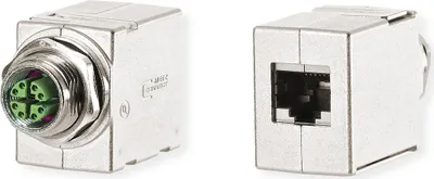 Image de METZ CONNECT Traversée d'armoire, M12 X-codé sur RJ45 - droit