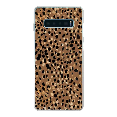 Produktbild von MuchoWow® Handyhülle Schutzhülle Hülle für Samsung Galaxy S10 Lite Tiermuster - Luxus - Gold - Braun Silikon Softcase Handy Hülle - Schutz