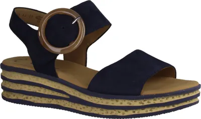 Produktbild von Gabor 64550-16 Keilsandalette, Damen, Blau, Leder, Sandalen - Damenschuhe Sandalette / Sling, Blau, leder (softnubuk)