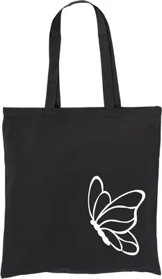 Productafbeelding van Shoppertas Katoen - Draagtas Stoffen - Dagelijks Gebruik - Milieuvriendelijk Materiaal - 38 x 42 cm - Vlinder