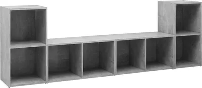 Produktbild von vidaXL TV-Schränke 4 Stk. Betongrau 72x35x36,5 cm Holzwerkstoff