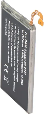 Produktbild von Akku passend für Samsung Galaxy A8 2018, Li-Polymer, 3,8V, 3050mAh, 11,6Wh, built-in, ohne Werkzeug