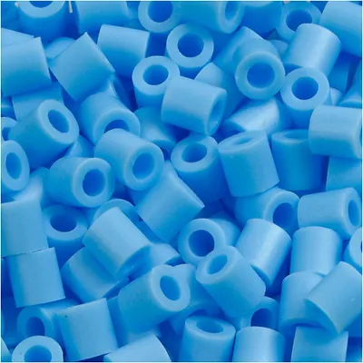 Produktbild von Bügelperlen, Größe 5x5 mm, Lochgröße 2,5 mm, medium, Pastellblau (32224), 1100 Stk/ 1 Pck [HOB-751230]