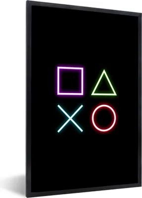 Produktbild von MuchoWow® Gerahmtes Poster Gaming - Neon - Konsole - Schwarz - Controller - Gaming 20x30 cm - Poster mit Schwarzem Bilderrahmen Wandposter Rahmen Foto Bilder - Drucken - Bilder Poster im Rahmen