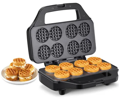 Mini-Waffeleisen 850 W, 8 Waffeln à 4,8 cm, Antihaftbeschichtung