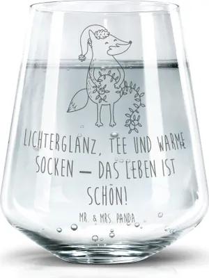 Produktbild von Mr. & Mrs. Panda Glas Fuchs Weihnachten - Transparent - Geschenk, Heiligabend, Trinkglas, Tumbler, Winter, Weihnachtsmann, Glasbecher, Becherglas, Wasserglas, Nikolaus