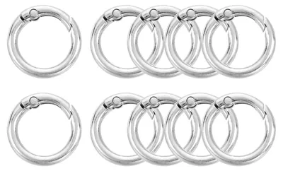 10 Schlüsselring-Karabiner, 16 mm, Zinklegierung, silber