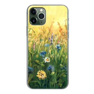 Produktbild von MuchoWow® Handyhülle Schutzhülle Hülle für iPhone 11 Pro Blumen - Aquarell - Sonne Silikon Softcase Handy Hülle - Handy