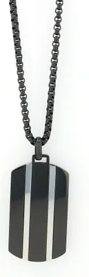 Produktbild von Akzent Edelstahlkette "Marsin" mit Dogtag Anhänger, bicolor